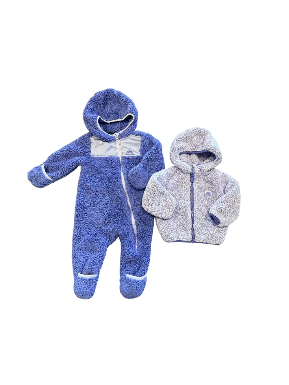 9/12mo Snozu Baby Fleece Hooded Jacket and Bunting Set in Purple